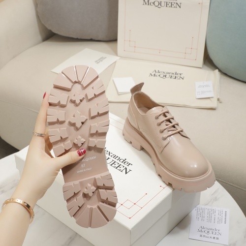 Replica Alexander McQueen Leather Shoes For Women #1231768 $105.00 USD for Wholesale