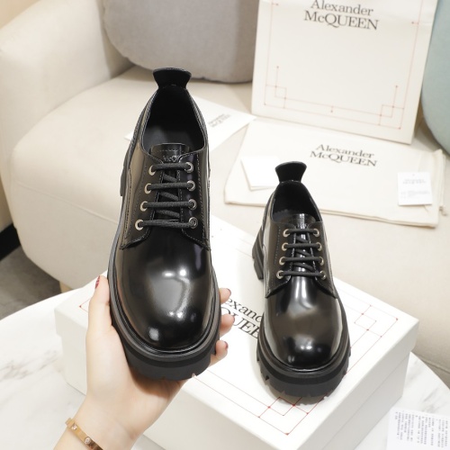 Replica Alexander McQueen Leather Shoes For Women #1231770 $105.00 USD for Wholesale