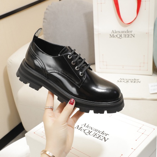 Replica Alexander McQueen Leather Shoes For Women #1231770 $105.00 USD for Wholesale