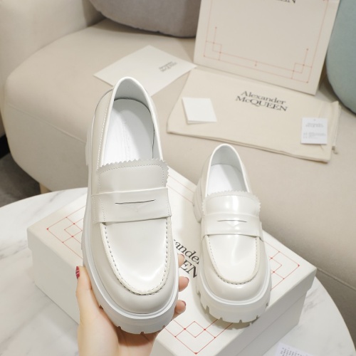 Replica Alexander McQueen Leather Shoes For Women #1231771 $105.00 USD for Wholesale