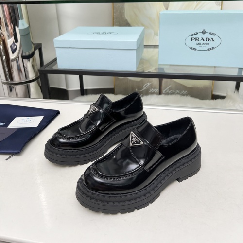 Wholesale Prada Leather Shoes For Women #1231839 $100.00 USD, Wholesale Quality Replica Prada Leather Shoes