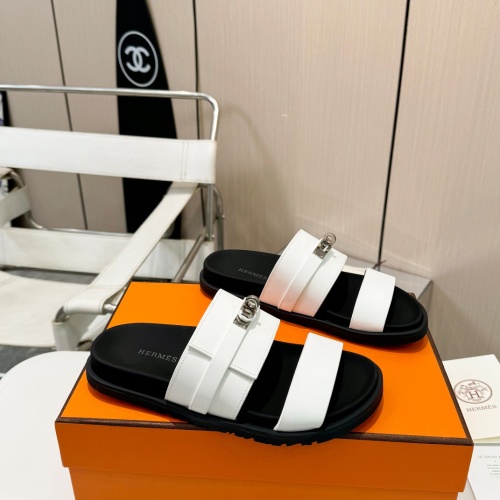 Replica Hermes Slippers For Men #1232084 $98.00 USD for Wholesale