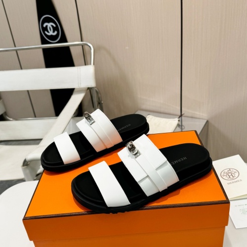 Replica Hermes Slippers For Men #1232084 $98.00 USD for Wholesale