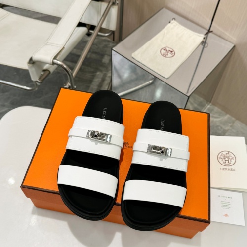 Replica Hermes Slippers For Men #1232084 $98.00 USD for Wholesale