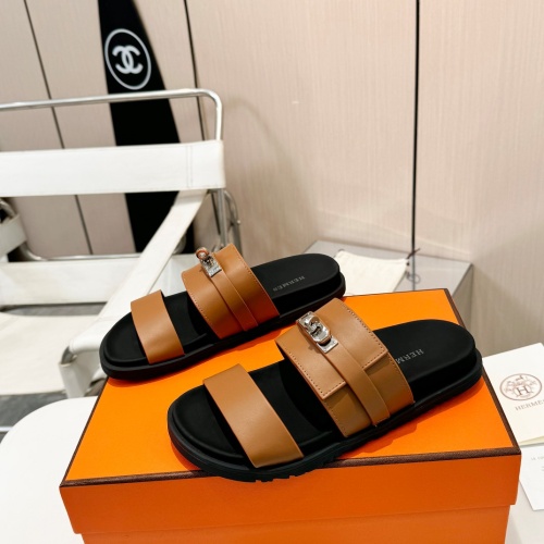 Replica Hermes Slippers For Women #1232086 $98.00 USD for Wholesale