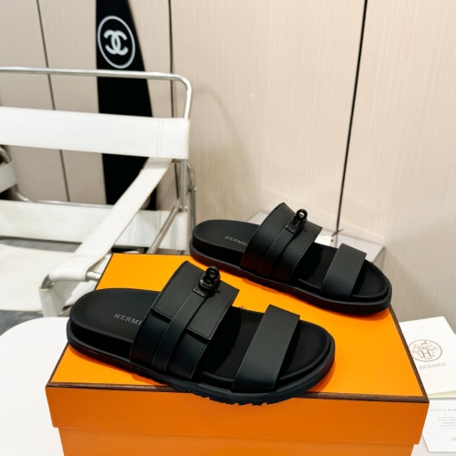 Replica Hermes Slippers For Men #1232094 $98.00 USD for Wholesale