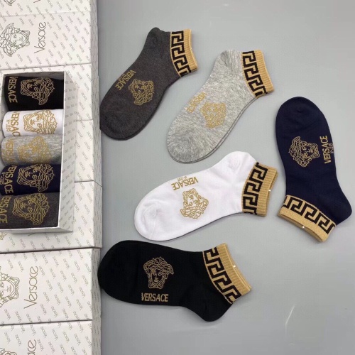 Replica Versace Socks For Men #1232971 $27.00 USD for Wholesale