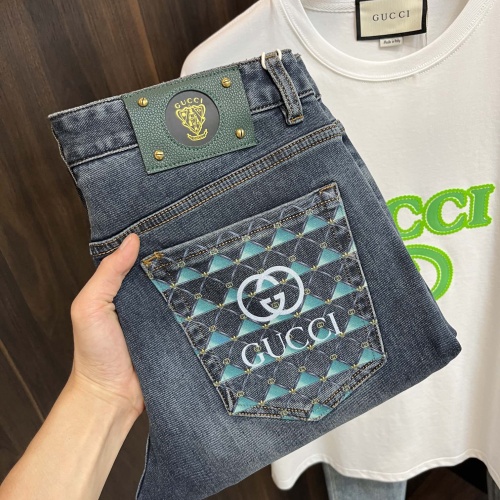 Wholesale Gucci Jeans For Men #1233413 $80.00 USD, Wholesale Quality Replica Gucci Jeans