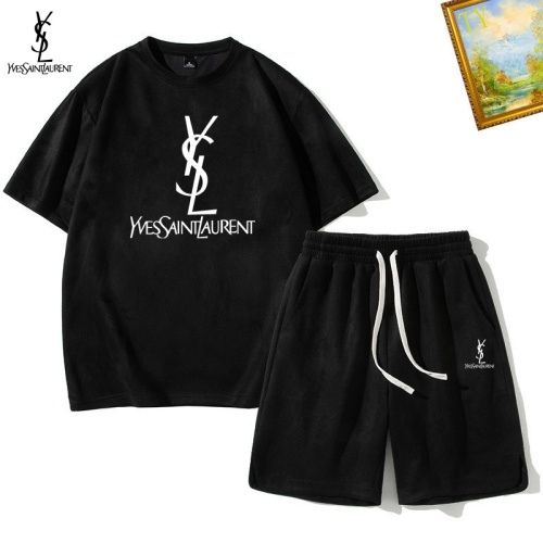 Wholesale Yves Saint Laurent YSL Tracksuits Short Sleeved For Men #1235359 $48.00 USD, Wholesale Quality Replica Yves Saint Laurent YSL Tracksuits