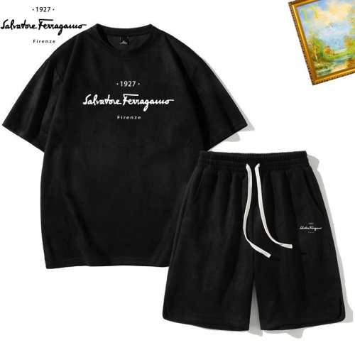 Wholesale Salvatore Ferragamo Tracksuits Short Sleeved For Men #1235406 $48.00 USD, Wholesale Quality Replica Salvatore Ferragamo Tracksuits