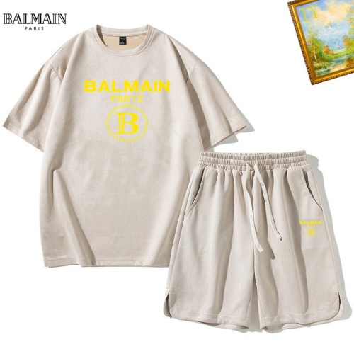 Wholesale Balmain Tracksuits Short Sleeved For Men #1235413 $48.00 USD, Wholesale Quality Replica Balmain Tracksuits