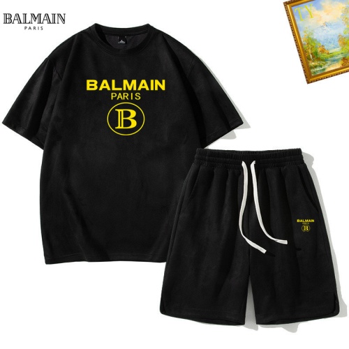 Wholesale Balmain Tracksuits Short Sleeved For Men #1235415 $48.00 USD, Wholesale Quality Replica Balmain Tracksuits