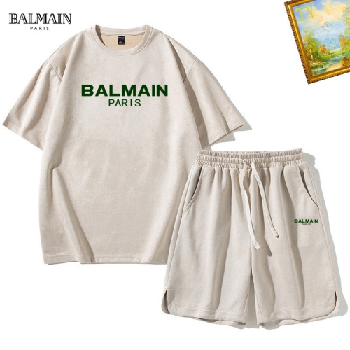 Wholesale Balmain Tracksuits Short Sleeved For Men #1235469 $48.00 USD, Wholesale Quality Replica Balmain Tracksuits