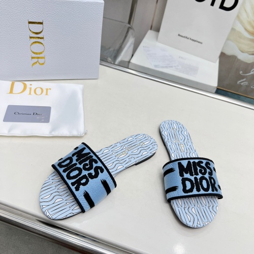 Replica Christian Dior Slippers For Women #1236185 $76.00 USD for Wholesale