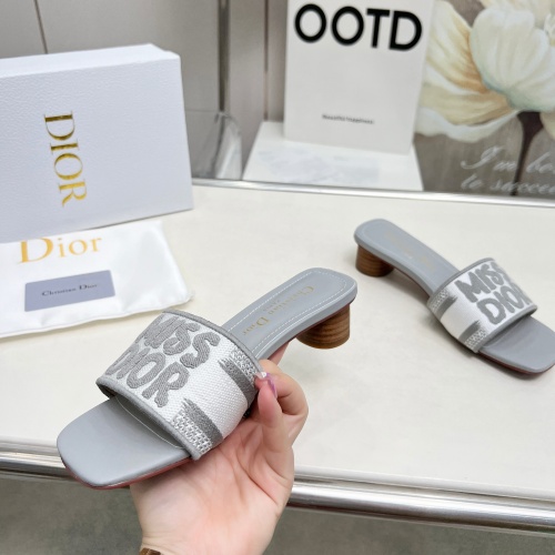 Replica Christian Dior Slippers For Women #1236255 $82.00 USD for Wholesale