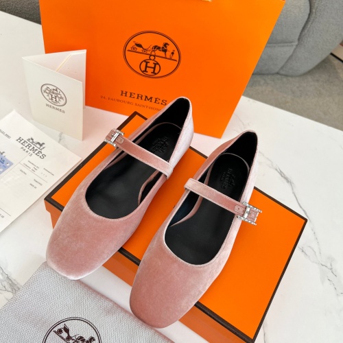 Replica Hermes Flat Shoes For Women #1236591 $98.00 USD for Wholesale