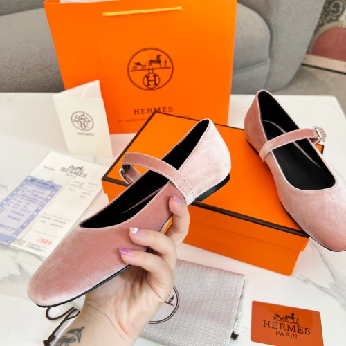 Replica Hermes Flat Shoes For Women #1236591 $98.00 USD for Wholesale