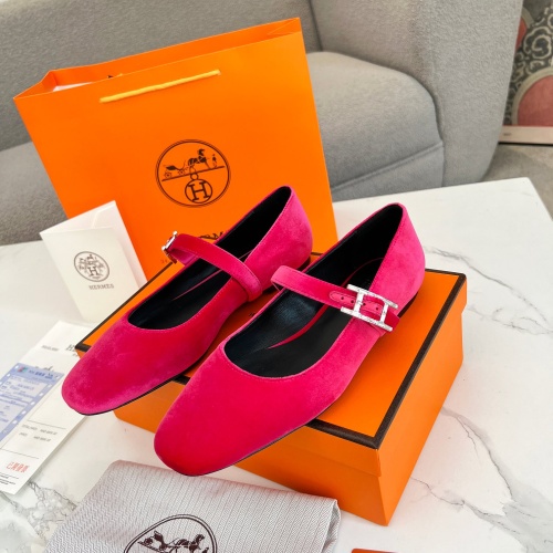 Replica Hermes Flat Shoes For Women #1236592 $98.00 USD for Wholesale