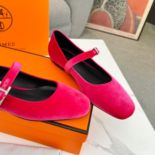 Replica Hermes Flat Shoes For Women #1236592 $98.00 USD for Wholesale