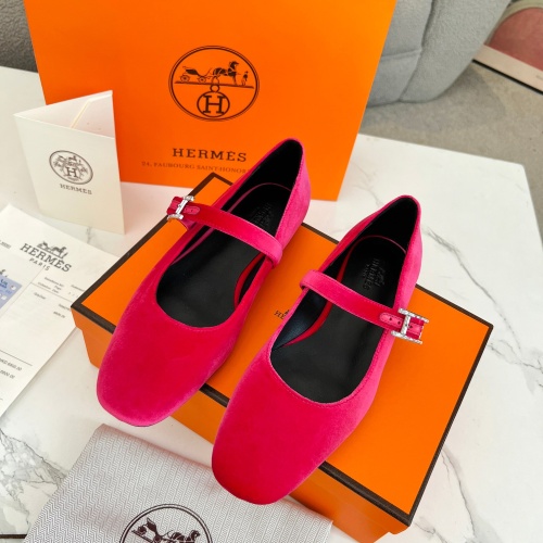 Replica Hermes Flat Shoes For Women #1236592 $98.00 USD for Wholesale