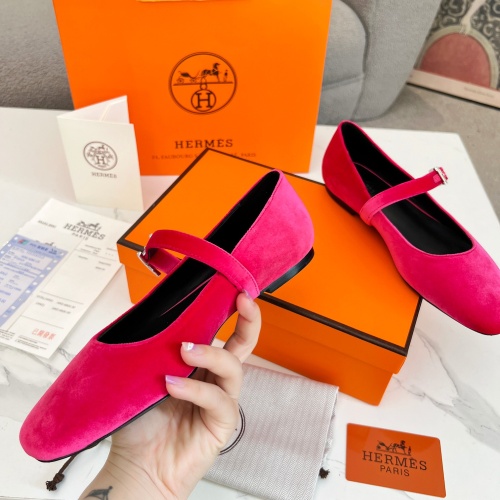 Replica Hermes Flat Shoes For Women #1236592 $98.00 USD for Wholesale