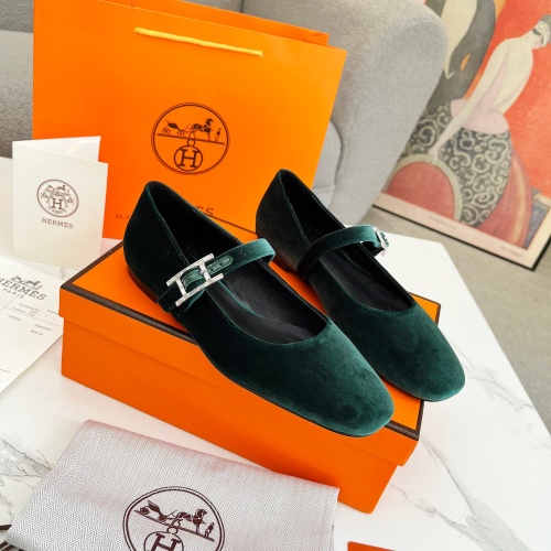 Wholesale Hermes Flat Shoes For Women #1236593 $98.00 USD, Wholesale Quality Replica Hermes Flat Shoes