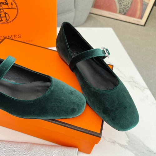 Replica Hermes Flat Shoes For Women #1236593 $98.00 USD for Wholesale