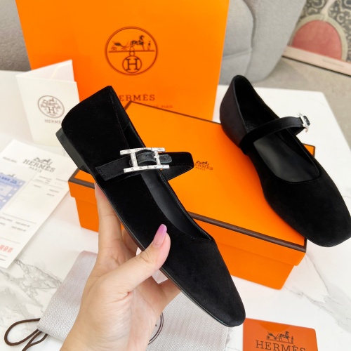 Replica Hermes Flat Shoes For Women #1236594 $98.00 USD for Wholesale