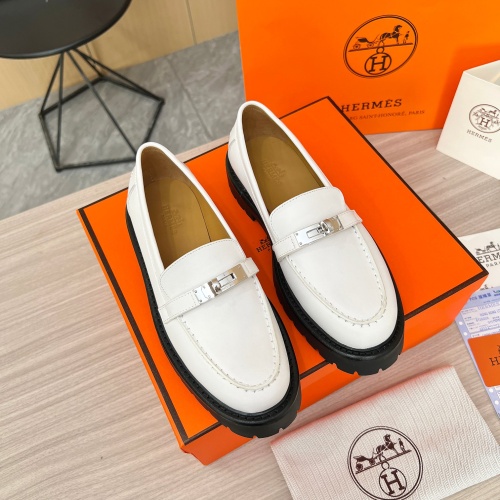 Replica Hermes Leather Shoes For Women #1236600 $102.00 USD for Wholesale