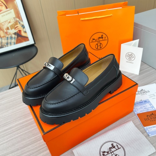 Wholesale Hermes Leather Shoes For Women #1236603 $102.00 USD, Wholesale Quality Replica Hermes Leather Shoes