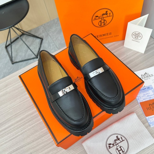 Replica Hermes Leather Shoes For Women #1236603 $102.00 USD for Wholesale