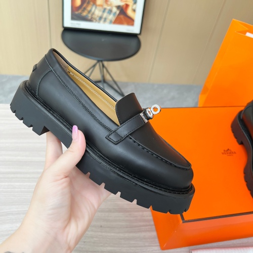 Replica Hermes Leather Shoes For Women #1236603 $102.00 USD for Wholesale