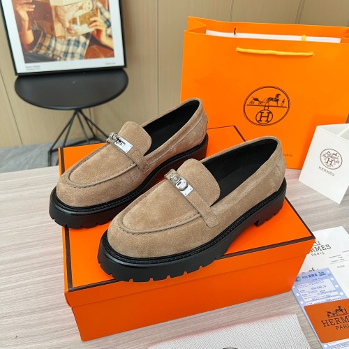 Wholesale Hermes Leather Shoes For Women #1236604 $102.00 USD, Wholesale Quality Replica Hermes Leather Shoes