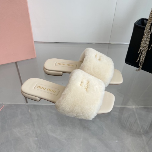 Replica MIU MIU Slippers For Women #1236673 $96.00 USD for Wholesale