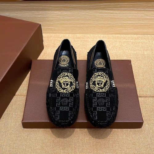 Wholesale Versace Leather Shoes For Men #1236846 $72.00 USD, Wholesale Quality Replica Versace Leather Shoes