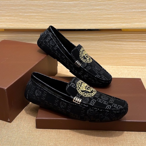 Replica Versace Leather Shoes For Men #1236846 $72.00 USD for Wholesale