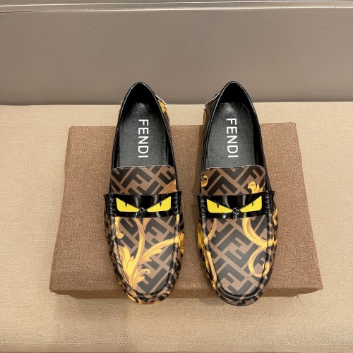 Wholesale Fendi Leather Shoes For Men #1236878 $68.00 USD, Wholesale Quality Replica Fendi Leather Shoes