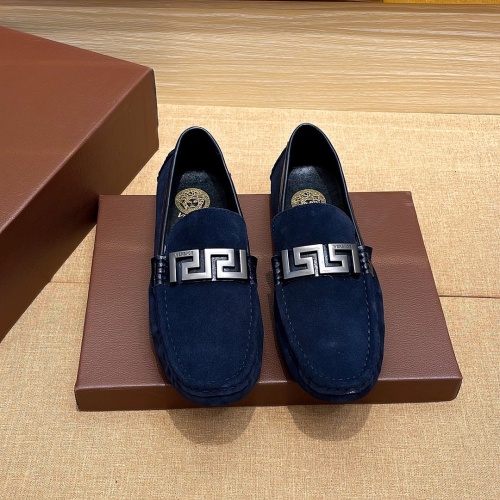 Wholesale Versace Leather Shoes For Men #1236881 $68.00 USD, Wholesale Quality Replica Versace Leather Shoes