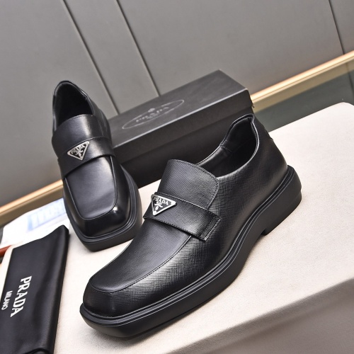 Wholesale Prada Leather Shoes For Men #1236902 $102.00 USD, Wholesale Quality Replica Prada Leather Shoes