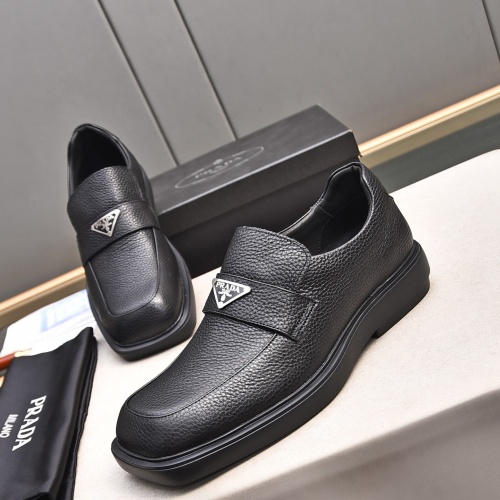 Wholesale Prada Leather Shoes For Men #1236905 $102.00 USD, Wholesale Quality Replica Prada Leather Shoes