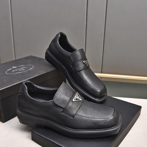 Replica Prada Leather Shoes For Men #1236905 $102.00 USD for Wholesale