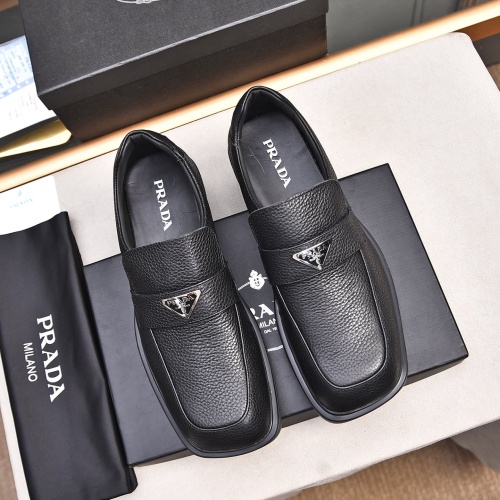 Replica Prada Leather Shoes For Men #1236905 $102.00 USD for Wholesale