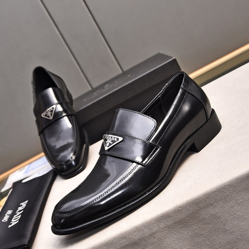 Wholesale Prada Leather Shoes For Men #1236913 $98.00 USD, Wholesale Quality Replica Prada Leather Shoes