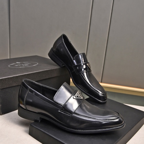 Replica Prada Leather Shoes For Men #1236913 $98.00 USD for Wholesale