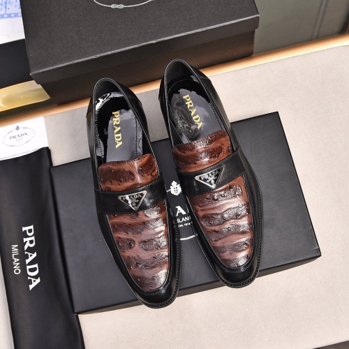 Replica Prada Leather Shoes For Men #1236914 $98.00 USD for Wholesale