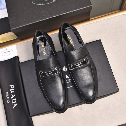 Replica Prada Leather Shoes For Men #1236915 $98.00 USD for Wholesale