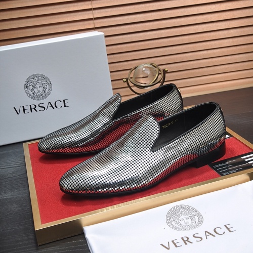 Wholesale Versace Leather Shoes For Men #1236922 $85.00 USD, Wholesale Quality Replica Versace Leather Shoes