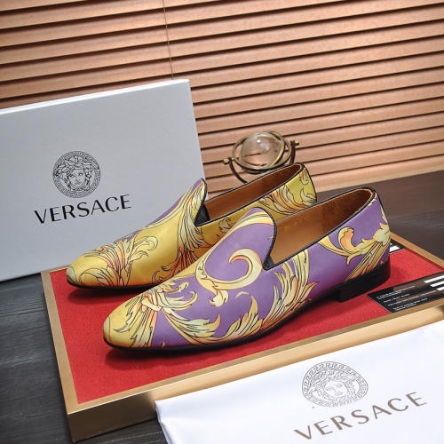 Wholesale Versace Leather Shoes For Men #1236926 $85.00 USD, Wholesale Quality Replica Versace Leather Shoes