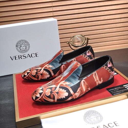 Wholesale Versace Leather Shoes For Men #1236927 $85.00 USD, Wholesale Quality Replica Versace Leather Shoes