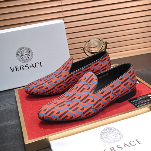 Wholesale Versace Leather Shoes For Men #1236929 $85.00 USD, Wholesale Quality Replica Versace Leather Shoes